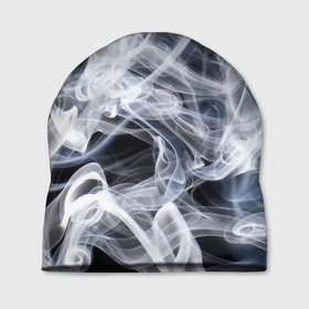 Шапка 3D с принтом Графика дыма в Курске, 100% полиэстер | универсальный размер, печать по всей поверхности изделия | art | black and white | graphics | lines | puffs of smoke | smoke | waves | волны | графика | дым | искусство | клубы дыма | линии | чернобелая