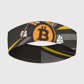 Повязка на голову 3D с принтом BTC монета в Новосибирске,  |  | bitcoin | btc | альткоин | альты | биткоин | биток | бтс | бтц | крипта | криптовалюта