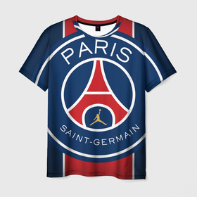 Мужская футболка 3D с принтом Paris Saint Germain [PSG] в Кировске, 100% полиэфир | прямой крой, круглый вырез горловины, длина до линии бедер | fc | paris saintgermain psg | psg | psgfc | париж | псж | футбол | футбольный клуб
