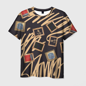 Мужская футболка 3D с принтом Street glamour в Кировске, 100% полиэфир | прямой крой, круглый вырез горловины, длина до линии бедер | гламур | золото | картина | рама | черный