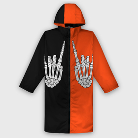 Дождевик унисекс 3D с принтом Ладошки скелета в городе Новоалтайск,  |  | bones | halloween | hands | happy halloween | rock | skeleton | skillet | skull | жест | жест коза | кисти рук | кости | ладони | ладошки | металлист | молодежные | пальцы | пальцы вверх | подростковые | рога | рокер | руки | символ | скеле