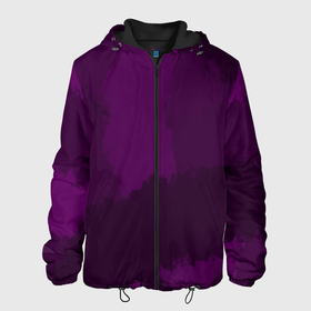 Мужская куртка 3D с принтом Рисованные линии в Тюмени, ткань верха — 100% полиэстер, подклад — флис | прямой крой, подол и капюшон оформлены резинкой с фиксаторами, два кармана без застежек по бокам, один большой потайной карман на груди. Карман на груди застегивается на липучку | abstraction | color | purple | абстракция | фиолетовый | цвет