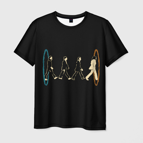 Мужская футболка 3D с принтом Beatles and Portals , 100% полиэфир | прямой крой, круглый вырез горловины, длина до линии бедер | alternative | beatles | music | rock | альтернатива | битлс | битлы | джон леннон | джордж харрисон | музыка | пол маккартни | ринго старр | рок