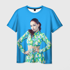 Мужская футболка 3D с принтом Bhad babie blue в Новосибирске, 100% полиэфир | прямой крой, круглый вырез горловины, длина до линии бедер | bhad bhabie | danielle bregoli | hip hop | rap | rep | бхад бхайби | даниэлла бреголи | исполнители | исполнитель | музыка | реп