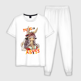 Мужская пижама хлопок с принтом Nanachi Made в Белгороде, 100% хлопок | брюки и футболка прямого кроя, без карманов, на брюках мягкая резинка на поясе и по низу штанин
 | anime | made in abyss | manga | nanachi | аниме | манга | наначи | рожденный в бездне