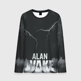 Мужской лонгслив 3D с принтом Alan Wake | Dark Place в Белгороде, 100% полиэстер | длинные рукава, круглый вырез горловины, полуприлегающий силуэт | alan wake | forest | lightning | night | алан уэйк | деревья | лес | молния | ночь