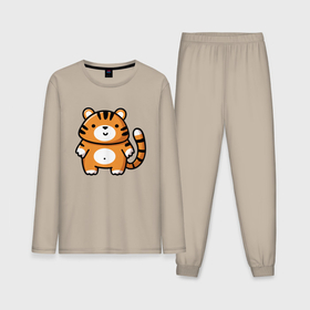 Мужская пижама хлопок (с лонгсливом) с принтом Тигренок 2022 в Екатеринбурге,  |  | 2022 | год тигра | новый год | новый год 2022 | тигр | тигра | тигренок