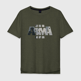 Мужская футболка хлопок Oversize с принтом _ARMA_III в Новосибирске, 100% хлопок | свободный крой, круглый ворот, “спинка” длиннее передней части | arma 3 milsim | арма 3 | война | дым войны | игра арма 3 | снайпер арма