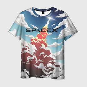 Мужская футболка 3D с принтом Ракета | SpaceX в Тюмени, 100% полиэфир | прямой крой, круглый вырез горловины, длина до линии бедер | space | space rocket | spacex | starship | космос | ракета | спейс икс | спейс х | страшип