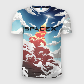 Мужская футболка 3D Slim с принтом Ракета | SpaceX в Санкт-Петербурге, 100% полиэстер с улучшенными характеристиками | приталенный силуэт, круглая горловина, широкие плечи, сужается к линии бедра | space | space rocket | spacex | starship | космос | ракета | спейс икс | спейс х | страшип