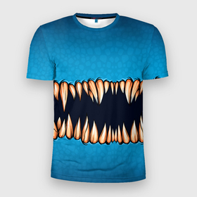 Мужская футболка 3D Slim с принтом Зубастая коллекция в Санкт-Петербурге, 100% полиэстер с улучшенными характеристиками | приталенный силуэт, круглая горловина, широкие плечи, сужается к линии бедра | beast | monster | бист | звери | зверь | зубы | клык | клыки | монстр | пасть | рот | страшный | улыбка | чудовище