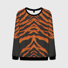 Мужской свитшот 3D с принтом Шкура тигра оранжевая в Тюмени, 100% полиэстер с мягким внутренним слоем | круглый вырез горловины, мягкая резинка на манжетах и поясе, свободная посадка по фигуре | tiger | tiger fur | tiger hide | tiger texture | текстура тигра | тигр | тигровая
