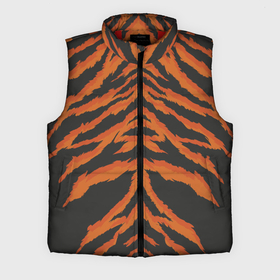 Мужской жилет утепленный 3D с принтом Шкура тигра оранжевая в Кировске,  |  | tiger | tiger fur | tiger hide | tiger texture | текстура тигра | тигр | тигровая