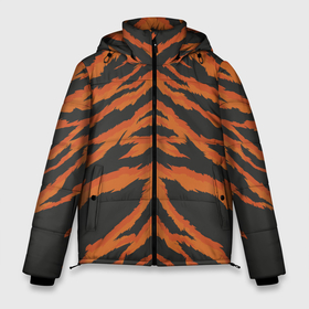 Мужская зимняя куртка 3D с принтом Шкура тигра оранжевая в Курске, верх — 100% полиэстер; подкладка — 100% полиэстер; утеплитель — 100% полиэстер | длина ниже бедра, свободный силуэт Оверсайз. Есть воротник-стойка, отстегивающийся капюшон и ветрозащитная планка. 

Боковые карманы с листочкой на кнопках и внутренний карман на молнии. | tiger | tiger fur | tiger hide | tiger texture | текстура тигра | тигр | тигровая