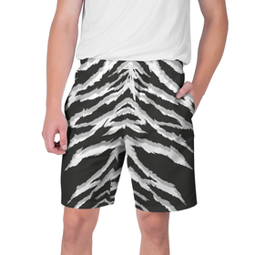 Мужские шорты 3D с принтом Белая шкура тигра ,  полиэстер 100% | прямой крой, два кармана без застежек по бокам. Мягкая трикотажная резинка на поясе, внутри которой широкие завязки. Длина чуть выше колен | tiger | tiger fur | tiger hide | tiger texture | текстура тигра | тигр | тигровая