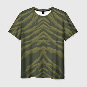 Мужская футболка 3D с принтом Милитари шкура тигра , 100% полиэфир | прямой крой, круглый вырез горловины, длина до линии бедер | tiger | tiger fur | tiger hide | tiger texture | камуфляж | милитари | текстура тигра | тигр | тигровая