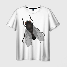 Мужская футболка 3D с принтом Большая муха в Курске, 100% полиэфир | прямой крой, круглый вырез горловины, длина до линии бедер | большая | муха | насекомое | огромная | цеце