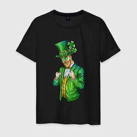 Мужская футболка хлопок с принтом Дедушка Патрик в Курске, 100% хлопок | прямой крой, круглый вырез горловины, длина до линии бедер, слегка спущенное плечо. | иллюстрация | ирландия | мужчина | патрик | святой | счастливый