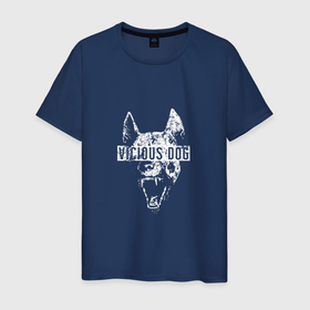 Мужская футболка хлопок с принтом Vicious dog в Кировске, 100% хлопок | прямой крой, круглый вырез горловины, длина до линии бедер, слегка спущенное плечо. | волк | дикий | животные | зверь | злая собака | зло | пёс | страшный | хищник