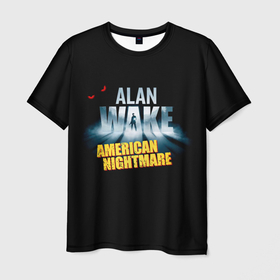 Мужская футболка 3D с принтом Alan Wake триллер в Тюмени, 100% полиэфир | прямой крой, круглый вырез горловины, длина до линии бедер | alan wake | брайтфоллс | компьютерная игра | тёмная сущьность | триллер | экшен