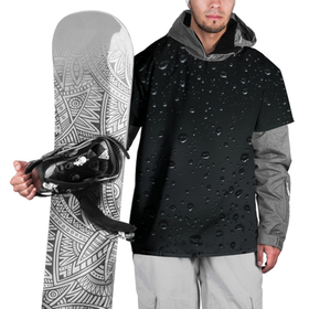 Накидка на куртку 3D с принтом Ночной дождь , 100% полиэстер |  | без надписей | дождь | капли | ночь | стекло | темный | черный