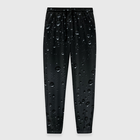 Мужские брюки 3D с принтом Ночной дождь в Белгороде, 100% полиэстер | манжеты по низу, эластичный пояс регулируется шнурком, по бокам два кармана без застежек, внутренняя часть кармана из мелкой сетки | без надписей | дождь | капли | ночь | стекло | темный | черный