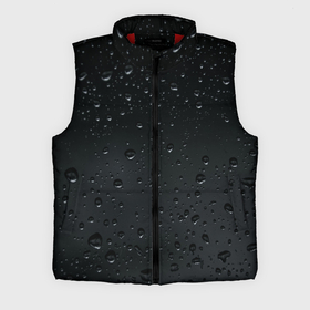 Мужской жилет утепленный 3D с принтом Ночной дождь в Курске,  |  | Тематика изображения на принте: без надписей | дождь | капли | ночь | стекло | темный | черный