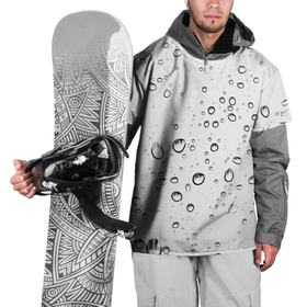 Накидка на куртку 3D с принтом Утренний дождь в Курске, 100% полиэстер |  | Тематика изображения на принте: без надписей | белый | вода | дождь | капли | светлый | стекло