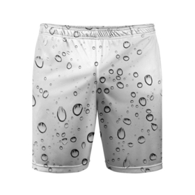Мужские шорты спортивные с принтом Утренний дождь в Санкт-Петербурге,  |  | без надписей | белый | вода | дождь | капли | светлый | стекло