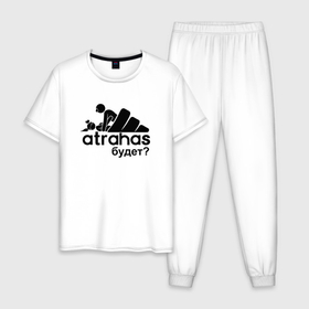 Мужская пижама хлопок с принтом ATRAHAS в Белгороде, 100% хлопок | брюки и футболка прямого кроя, без карманов, на брюках мягкая резинка на поясе и по низу штанин
 | adidas | atrahas | адидас
