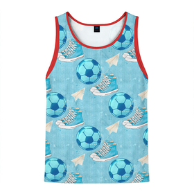 Мужская майка 3D с принтом Юный футболист в Тюмени, 100% полиэстер | круглая горловина, приталенный силуэт, длина до линии бедра. Пройма и горловина окантованы тонкой бейкой | мальчик | мяч | футбол | футболист | футбольный мяч | школьник