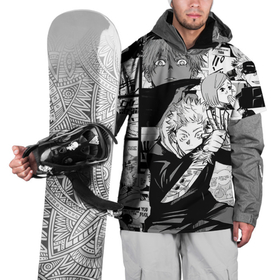 Накидка на куртку 3D с принтом Манга Jujutsu Kaisen в Тюмени, 100% полиэстер |  | Тематика изображения на принте: jujutsu kaisen | аниме | дзюдзюцу кайсэн | магическая битва | манга | юдзи итадори