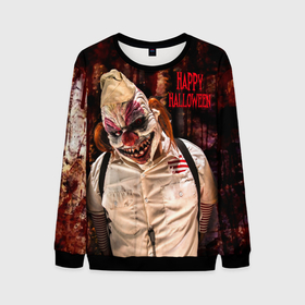 Мужской свитшот 3D с принтом Самый страшный клоун в Кировске, 100% полиэстер с мягким внутренним слоем | круглый вырез горловины, мягкая резинка на манжетах и поясе, свободная посадка по фигуре | clown | evil | fear | happy halloween | holiday | horror | look | red eyes | scary | взгляд | злой | клоун | красные глаза | праздник | страшный | ужас | хэллоуин