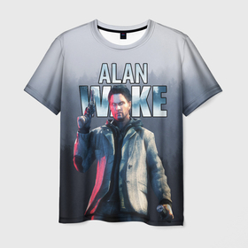 Мужская футболка 3D с принтом Алан Уэйк   Alan Wake в Курске, 100% полиэфир | прямой крой, круглый вырез горловины, длина до линии бедер | alan wake | алан уэйк | алан уэйк игра | триллер | хоррор игры | экшн | экшн триллер