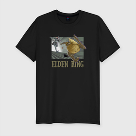 Мужская футболка хлопок Slim с принтом Elden Ring Pot Горшок в Белгороде, 92% хлопок, 8% лайкра | приталенный силуэт, круглый вырез ворота, длина до линии бедра, короткий рукав | dark souls | elden ring | eldenring | fantasy | дарк соулс | фэнтэзи | элден ринг