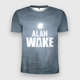 Мужская футболка 3D Slim с принтом Алан Уэйк: Полнолуние в Тюмени, 100% полиэстер с улучшенными характеристиками | приталенный силуэт, круглая горловина, широкие плечи, сужается к линии бедра | alan wake | алан уэйк | игра | экшен триллер