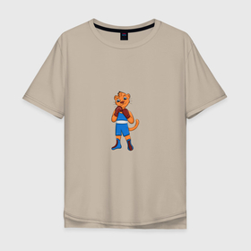 Мужская футболка хлопок Oversize с принтом Львенок боксер , 100% хлопок | свободный крой, круглый ворот, “спинка” длиннее передней части | бокс | боксер | дети | животные | звери | лев | львенок | перчатки | спорт