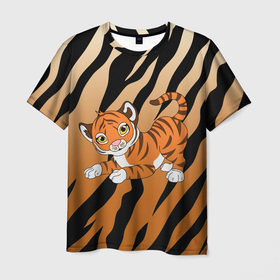 Мужская футболка 3D с принтом Тигр 2022 | НОВЫЙ ГОД в Петрозаводске, 100% полиэфир | прямой крой, круглый вырез горловины, длина до линии бедер | 2022 | tiger | новый год | праздник | тигр