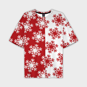 Мужская футболка OVERSIZE 3D с принтом Новогодние Снежинки 2022 в Екатеринбурге,  |  | 2022 | happy new year | новый год | праздник | снежинки