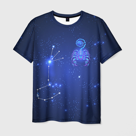 Мужская футболка 3D с принтом Знак зодиака   Скорпион в Петрозаводске, 100% полиэфир | прямой крой, круглый вырез горловины, длина до линии бедер | scorpio | zodiac | астрология | гороскоп | гороскопы | зз | знаки зодиака | зодиак | скорпион