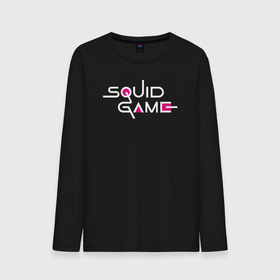 Мужской лонгслив хлопок с принтом Squid Game Logo в Курске, 100% хлопок |  | logo | squid game | игра в кальмара | корейский сериал | лого | сериал | текст | фильм | южная корея