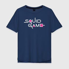Мужская футболка хлопок Oversize с принтом Squid Game Logo , 100% хлопок | свободный крой, круглый ворот, “спинка” длиннее передней части | logo | squid game | игра в кальмара | корейский сериал | лого | сериал | текст | фильм | южная корея