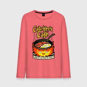 Мужской лонгслив хлопок с принтом Calcifer cook в Кировске, 100% хлопок |  | anime | bacon | calcifer | cook | eggs | studio ghibli | аниме | бекон | кальцифер | повар | студия дзибли | яйца