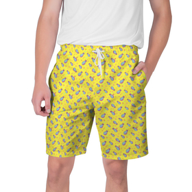 Мужские шорты 3D с принтом Pineapple Pattern ,  полиэстер 100% | прямой крой, два кармана без застежек по бокам. Мягкая трикотажная резинка на поясе, внутри которой широкие завязки. Длина чуть выше колен | pineapple | ананас | ананасик | ананасовый узор | праздник | фрукты