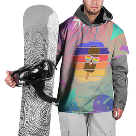 Накидка на куртку 3D с принтом Эскимо в Тропиках в Тюмени, 100% полиэстер |  | bright colors | ice cream | palm trees | popsicle | popular | top | trending | tropics | в топе | в тренде | мороженое | пальмы | популярные | тропики | эскимо | яркие цвета