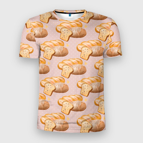 Мужская футболка 3D Slim с принтом Выпечка   хлеб в Санкт-Петербурге, 100% полиэстер с улучшенными характеристиками | приталенный силуэт, круглая горловина, широкие плечи, сужается к линии бедра | булочки | выпечка | готовка | еда | кухня | тесто | хлеб