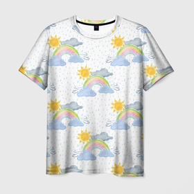 Мужская футболка 3D с принтом Погода в Петрозаводске, 100% полиэфир | прямой крой, круглый вырез горловины, длина до линии бедер | весна | дождь | осень | погода | природа | прогноз | тучки
