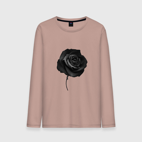 Мужской лонгслив хлопок с принтом Чёрная роза | Black rose в Петрозаводске, 100% хлопок |  | black | black rose | rose | розы | цветы | чёрная роза