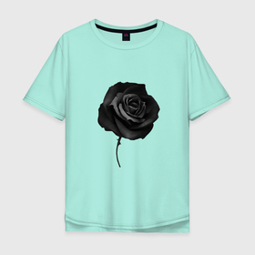 Мужская футболка хлопок Oversize с принтом Чёрная роза | Black rose в Белгороде, 100% хлопок | свободный крой, круглый ворот, “спинка” длиннее передней части | black | black rose | rose | розы | цветы | чёрная роза
