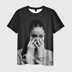 Мужская футболка 3D с принтом Бхад спряталась в Екатеринбурге, 100% полиэфир | прямой крой, круглый вырез горловины, длина до линии бедер | bhad bhabie | danielle bregoli | hip hop | rap | rep | бхад бхайби | даниэлла бреголи | исполнители | исполнитель | музыка | реп